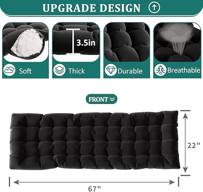 UDPATIO Oversized Zero Gravity Chair 29In XL Patio Reclining Chair with Cushion, Outdoor Folding Recliner with Pillows|Cup Holder|Foot Rest|Padded Headrest, Black, Support 500LB - Image 3