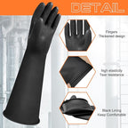 18" Chemical Resistant Gloves, Long Waterproof Rubber Industrial Safety Glove - Image 3