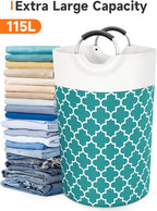 Large Laundry Basket Laundry Hamper Bag Washing Bin Clothes Bag Collapsible Tall - Image 5