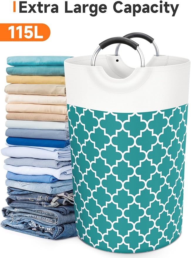 Large Laundry Basket Laundry Hamper Bag Washing Bin Clothes Bag Collapsible Tall - Image 5