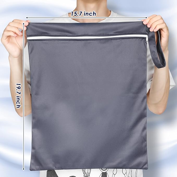 Shappy 2 Pcs Large Travel Laundry Bag Washable Waterproof Wet Dry Large Dirty - Image 2