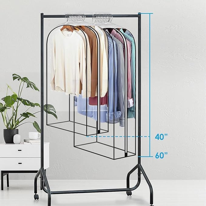 40" Clear Clothes Hangers with Smooth Side Zipper, 3 Pack - Image 4