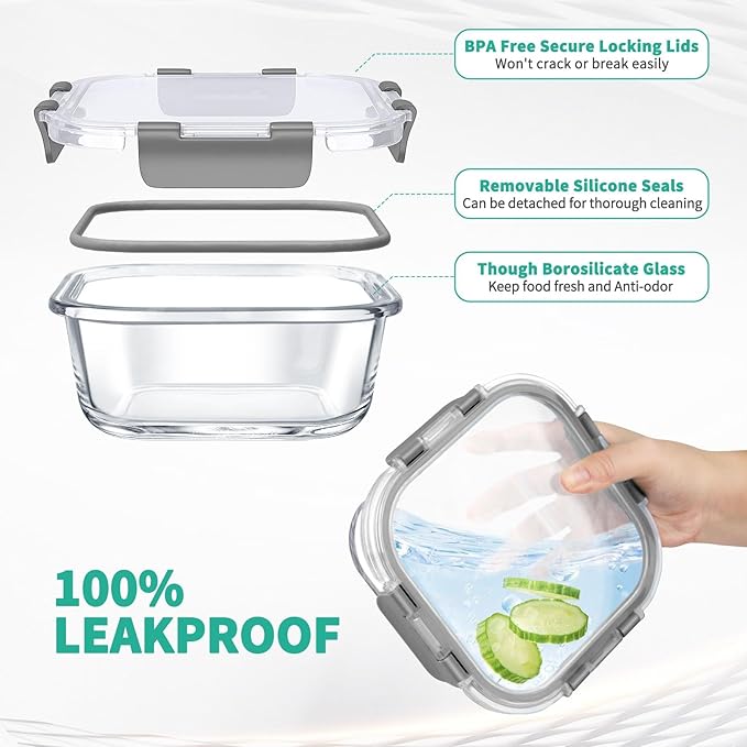 34pcs Glass Food Storage Containers - Image 3