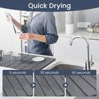 Meowoo Stone Drying Mat for Kitchen Counter, 23.6"x15.3" Foldable Diatomaceous - Image 3