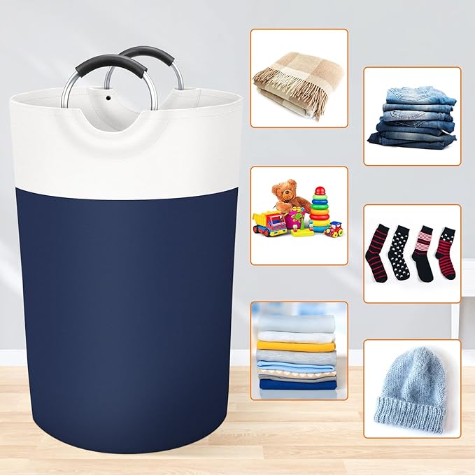 BlissTotes 115L Laundry Basket, Freestanding Laundry Hamper, Collapsible Dirty - Image 4