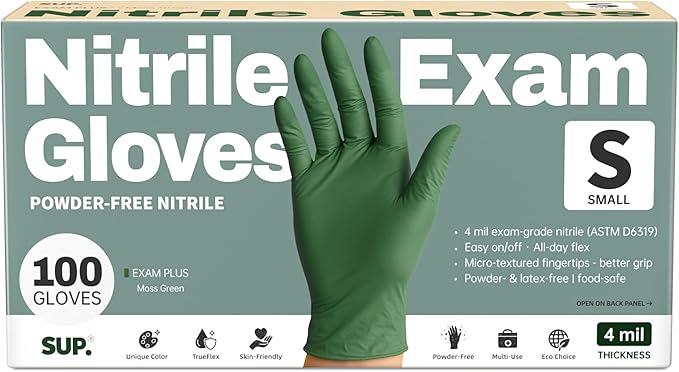 SUP Disposable Nitrile Gloves, Powder-Free Latex-Free Food Safe Cooking Home by SUP
