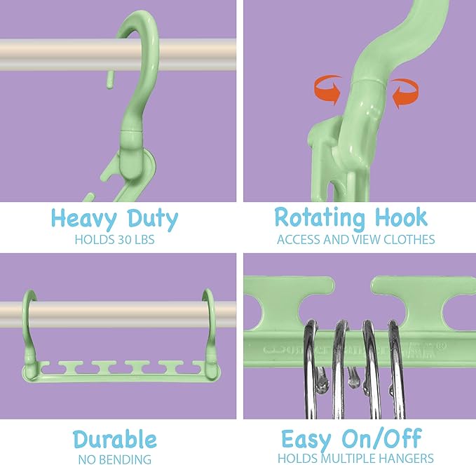 Wonder Hanger Max 10-Pack Space Saving Hangers, Reinforced Hooks Swivels 360° - Image 3