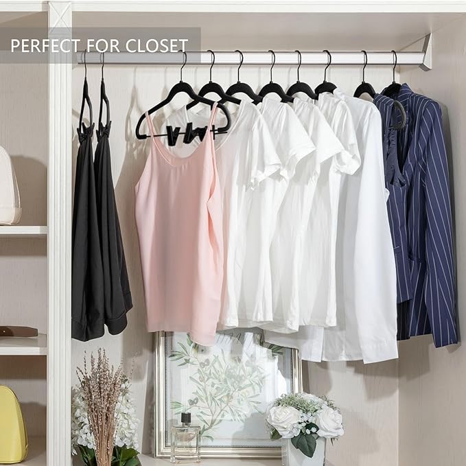 MIZGI Premium All Black Velvet Pants Hangers - Image 5