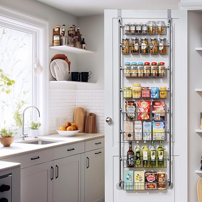 Delamu Over The Door Pantry Organizer, 8-Tier Pantry Door Organizers and Storage - Image 6