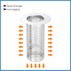 uxcell 4 Pack Shower Drain Strainer, 3.2" x 2.2" 304 Stainless Steel Floor - Image 4