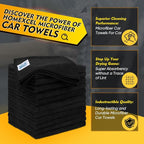 HOMEXCEL Black Microfiber Cleaning Cloth 20 Pack 11.5 x 11.5 inch Microfiber - Image 2