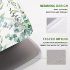 Spring Sage Green Leaves Dish Drying Mat - Image 4