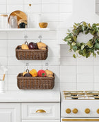 AceList Wall Hanging Basket, Boho Style Hand-Woven Hanging Storage Baskets - Image 5