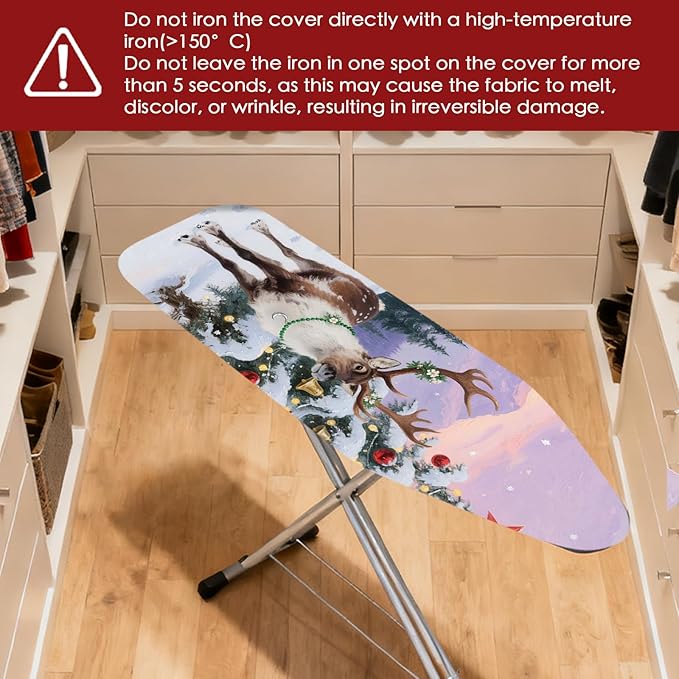 Nuxovilar Ironing Board Cover Winter Deer by Tree Pattern Polyester 15x54 Inches - Image 4