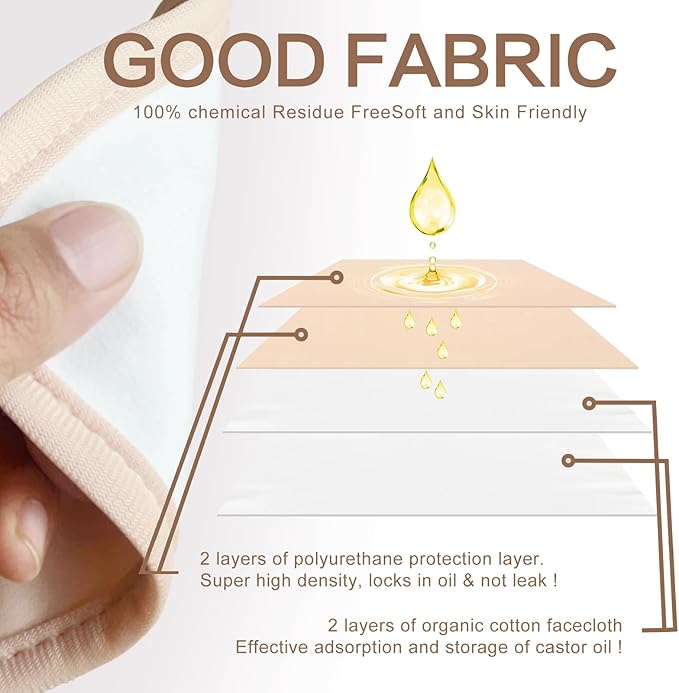 4 Pcs Castor Oil Pack Wrap Organic Cotton - Image 2