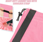 Heavy Duty Laundry Bag with Strap, 2 Pack Travel Laundry Bags - Image 2