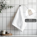 Encasa XO Kitchen Dish Towels Set | White | Waffle Weave and Flat Hand Tea - Image 6