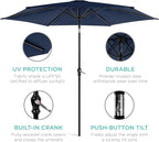Best Choice Products 10ft Outdoor Table Compatible Steel Polyester Market Patio Umbrella w/Crank and Easy Push Button Tilt - Image 5