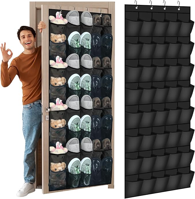 Windyun 40 Over the Door Shoe Organizer Large Breathable Mesh Pockets Hanging by Windyun