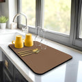 Dish Drying Mat Super Absorbent – 16" x 12" Coffee Mat by STRABELLAHOMEKITCHEN