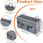 4pcs 3-pockets Wall Hanging Storage Bag, Bedside Caddy Organizer Bags, Bed - Image 3
