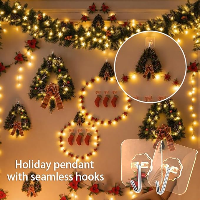 Adhesive Wall Hook, Set Heavy-Duty Thickened self-Adhesive Hook，16Pcs，33lb max - Image 3