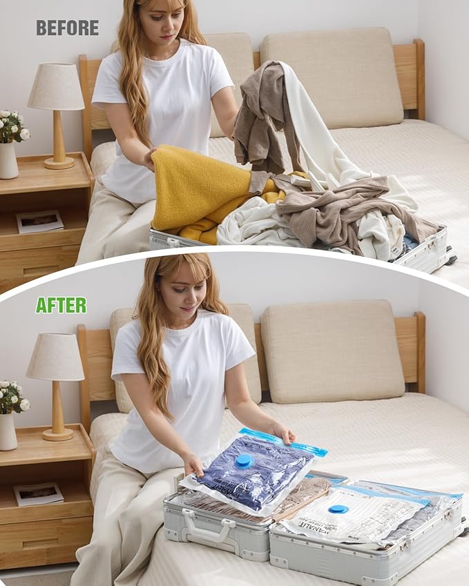 Vacuum Storage Bags for Travel, 16 Pack Vacuum Seal Bags - Image 8