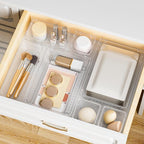 15 PCS Clear Plastic Drawer Organizer Set, 4-Size Acrylic Drawer Storage Trays - Image 7