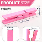 Bivethoi 2.9 Inch Clothes Pins, Strong Grip Close Pins Birchwood Clips - Image 2