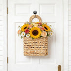Wicker hanging basket, Water Hyacinth Wall Basket, Rustic Handwoven Hanging - Image 2