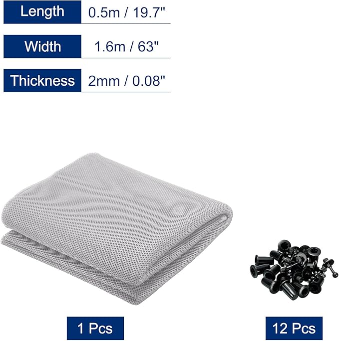 MECCANIXITY Speaker Grill Cloth 20 x 63 Inch Stereo Mesh Fabric Protective - Image 2