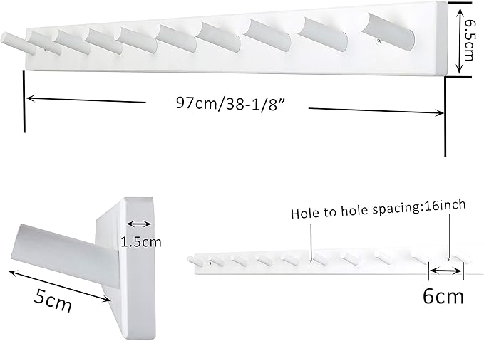 WEBI Coat Rack Wall Mounted, 10 Hooks, Peg Rail Hat Hooks - Image 4