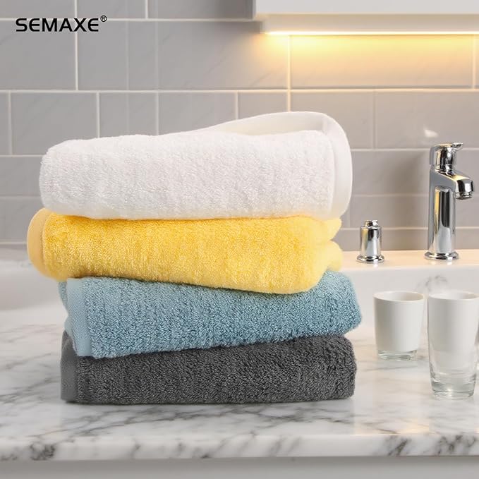 SEMAXE 100% Cotton Hand Towel for Bathroom, Hotel Spa Quality Absorbent Towels - Image 9