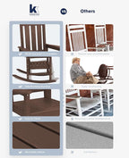 KINGYES Oversized Outdoor Rocking Chair, All-Weather Patio Rocking Chairs for Porch, HDPE Outdoor Patio Rockers with High Back & Wide Seat for Garden, Lawn, Coffee - Image 7