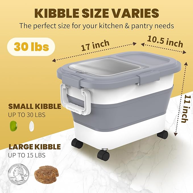 HOYTAMDA 20-30Lbs Rice Container, Collapsible Airtight Food Storage Containers - Image 2