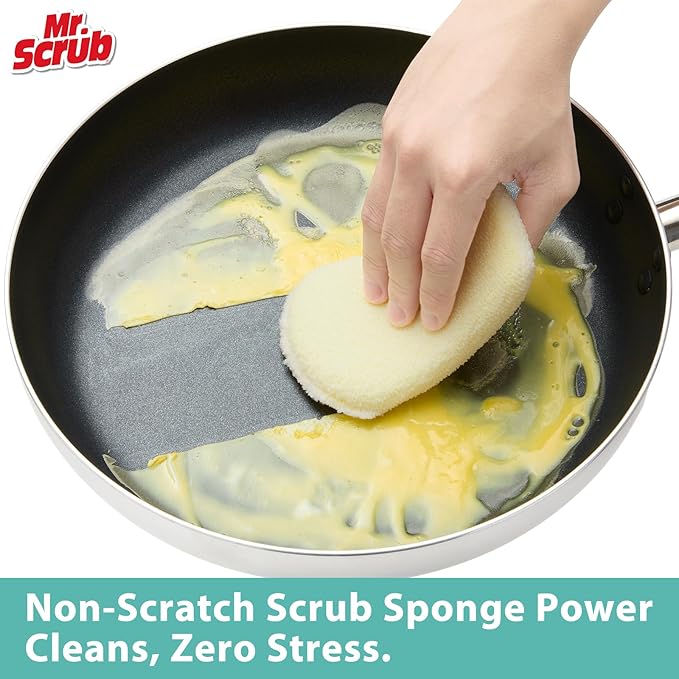 Sponges Kitchen Scrub Dish Sponge Scouring Pad, 24 Pack Cleaning Brush Scrubber - Image 3