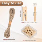 100 Pcs Wooden Clothespins for Photo Hanging Display, Mini Clothes Pins - Image 2