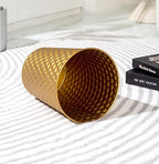 Small Metal Trash Can Wastebasket, Decorative Honeycomb Garbage Can Waste Basket - Image 9
