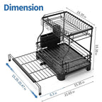 TOOLF Extendable Dish Drying Rack, 2-Tier Dish Rack - Image 9
