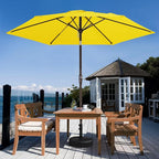 JEAREY 7.5FT Patio Umbrella Market Table Umbrella with 6 Sturdy Ribs, Push Button Tilt/Crank Outdoor Umbrella for Garden, Deck, Backyard, Pool and Beach,Yellow - Image 8