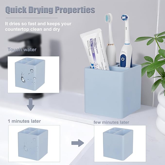 Diatomite Toothbrush Holders for Bathrooms, Electric Toothbrush and Toothpaste - Image 2