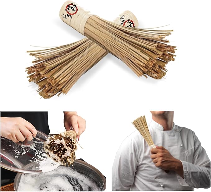 12-Inch Bamboo Wok Brush, Flat Brush, Kitchen Cleaning Brushes - Image 4