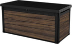 Keter Signature Collection 150 Gallon Resin Deck Box Organization and Storage for Patio Outdoor Cushions, Throw Pillows, Garden Tools and Pool Supplies, Rosewood by Keter