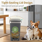 Small Bathroom Trash Can with Lid and 3 Rolls Trash Bags, Step Pedal - Image 6
