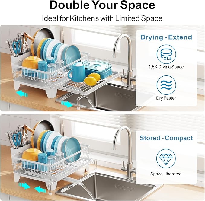 GSlife Expandable Dish Drying Rack - Image 2