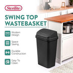 Sterilite 8-Pack Swing Top Wastebasket, Sleek Square Profile Trash Can - Image 2