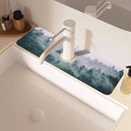 Foggy Forest Dish Drying Mat for Kitchen Sink Splash Guard Behind Faucet Sink - Image 2