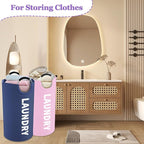 2Pcs Folding Laundry Basket for Adult, 95L Portable Laundry Baskets - Image 4