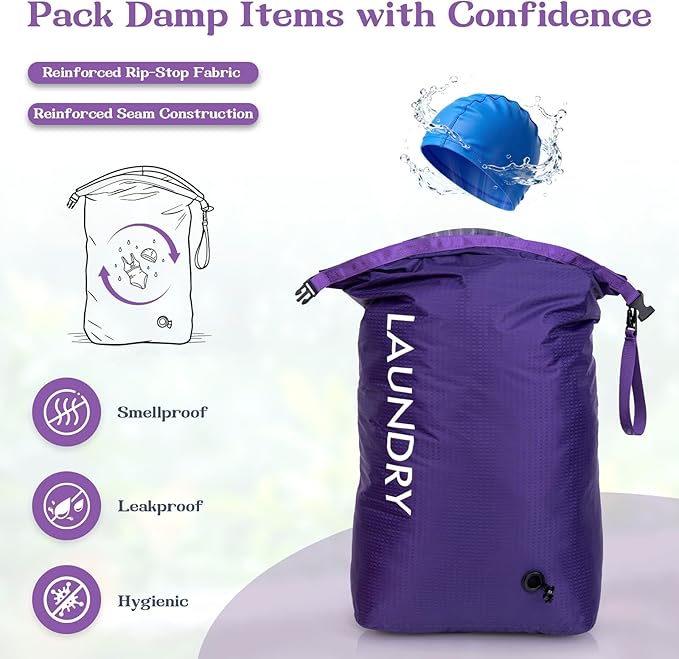 Travel Laundry Bag, Vacuum Compression Dirty Clothes Travel Bag, Waterproof - Image 3