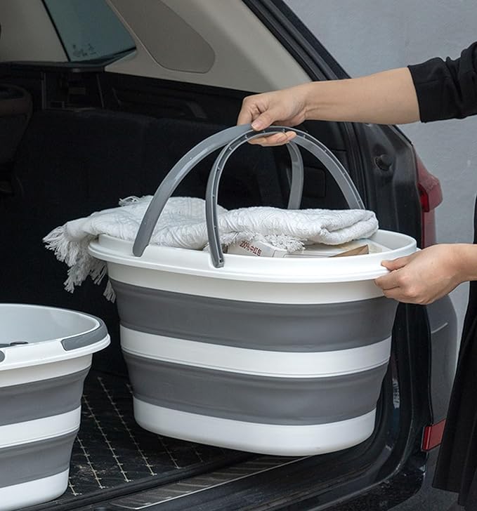 Collapsible Bucket 16L with Handles, Cleaning Mop Bucket Space Saving Foldable - Image 8